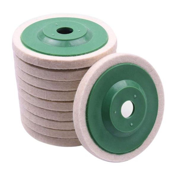

watering equipments 10pcs 100mm 4 inch wool buffing round polishing wheels pads polisher for copper iron&aluminum metal tools