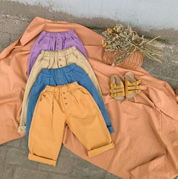 

trousers 2021 girls boys long pants autumn cotton fashion kids 2-7t co784, Blue