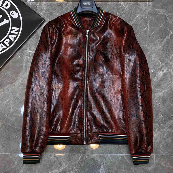 

embroidery tiger faux leather digner et men zipper slim fit short butterfly sport motorcycle coat biker letters fashion luxury fitns, Black;brown