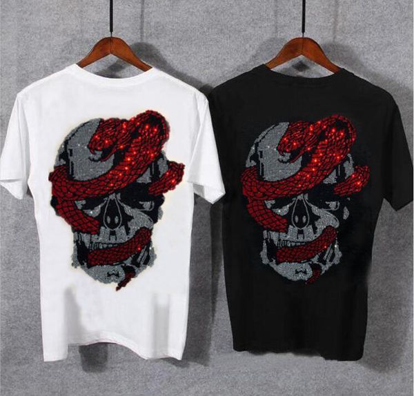 

2022 new slim fit rhinestone men's t-shirts with brand logo long sleeve standard-fit comfortable casual drill tshirts 046b, White;black