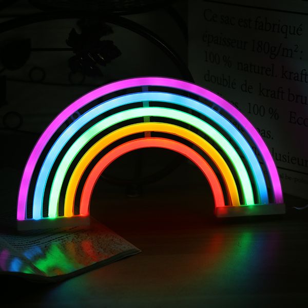 

night lights usb led neon light creative sign wall art bedroom decor rainbow hanging for room home party wedding gift lamp