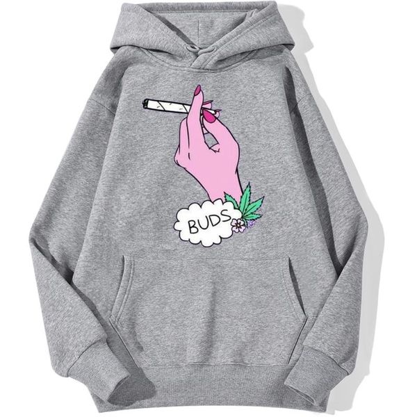 

women's hoodies & sweatshirts buds cigarette beauty print women sport casual streetwear skin friendly cool sweatshirt loose hoodie fema, Black