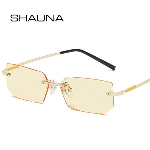

sunglasses shauna fashion small rectangle rimless women retro clear ocean lens shades uv400 men square green pink sun glasses, White;black