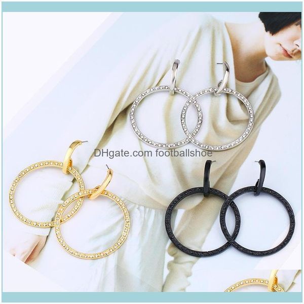 

stud jewelrydesigners aessories geometric circle womens diamond crystal alloy earrings drop delivery 2021 w3rzy, Golden;silver