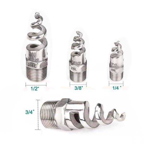 

1/4'' 3/8" 1/2" 3/4" malethread full cone spiral jet nozzle stainless steel watering mist sprinkler garden lawn irr