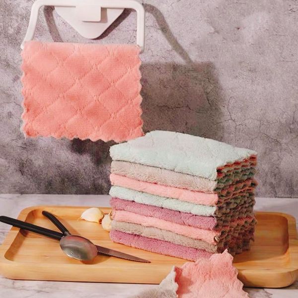 

cleaning cloths dishcloth microfiber towels rag absorbent kitche-tools anti-grease reusable wipe-table scouring-pad