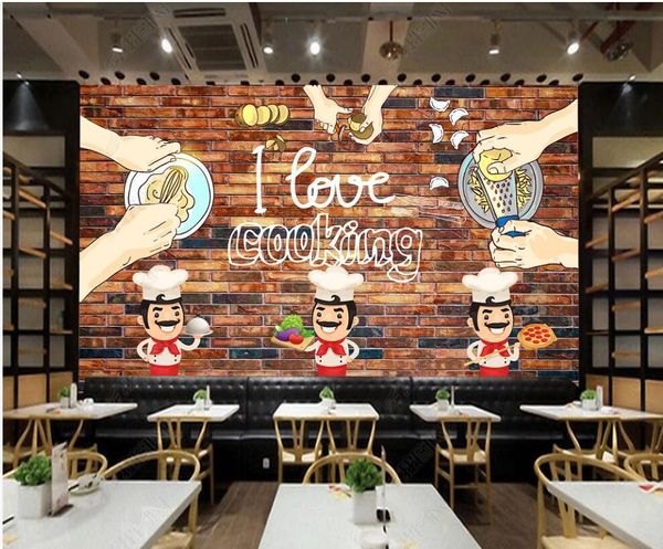

3d wallpaper custom p mural brick wall chef kitchen cooking gourmet restaurant home decor in the living room 3d wall murals wallpaper for wa