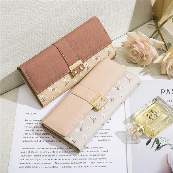 

wallets 2021 wallet long style for women korean multi-function zipper large capacity coin purse one-piece bag, Red;black
