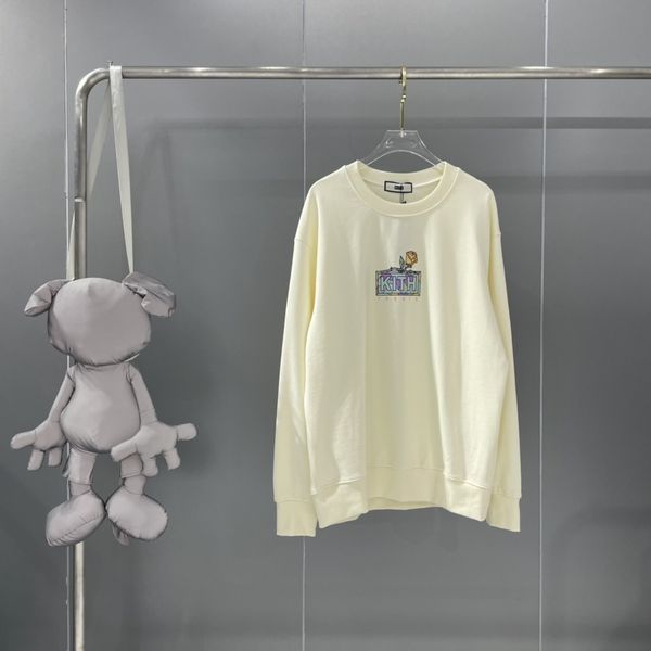 

casual summer embroidery rose kith t-shirt hoodies oversize men women tees, White;black