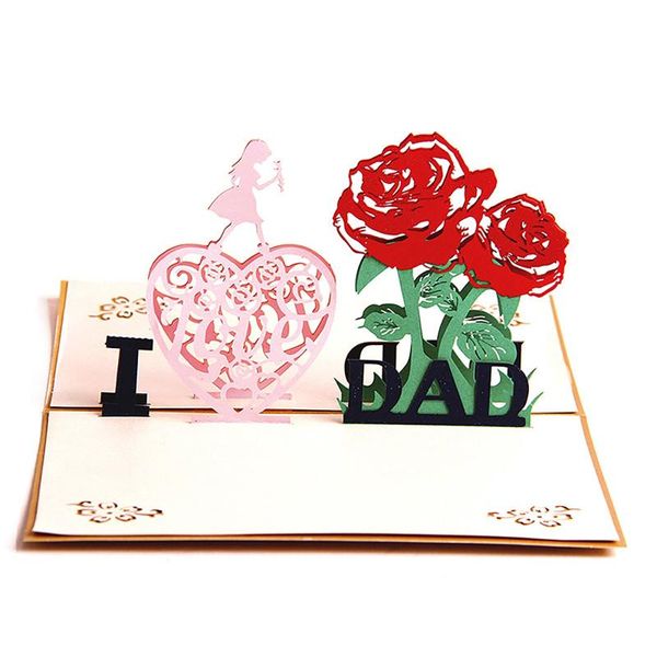 

fathers day card 3d -up birthday cards for dad handmade gift greeting with envelope half fold