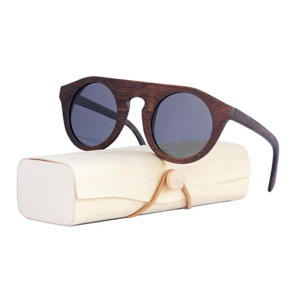 

vintage polarized womens sunglasses men dyeing bamboo frame sun glasses wooden case beach anti-uv eyeglasses for driving, White;black