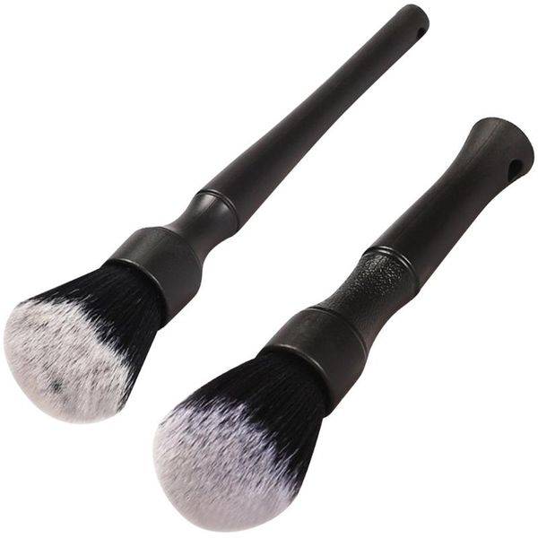 

car sponge 2pcs detailing brush automotive interior cleaning brushes (black)
