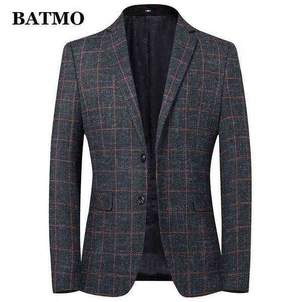

batmo arrival wool plaid casual blazer men,men's suits jackets ,casual jackets men 9837 211111, White;black