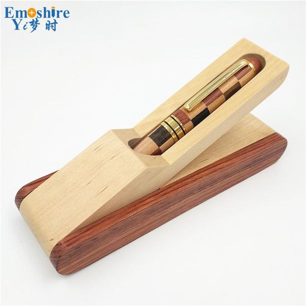 

ballpoint pens emoshire stationery mixed color brand fountain luxury gift set vintage wooden present oem pen pc015, Blue;orange