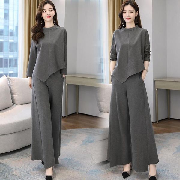 

women's two piece pants slim sets womens outfits set women flared trousers large fat mm fashion leisure sports suit summer 2021, White