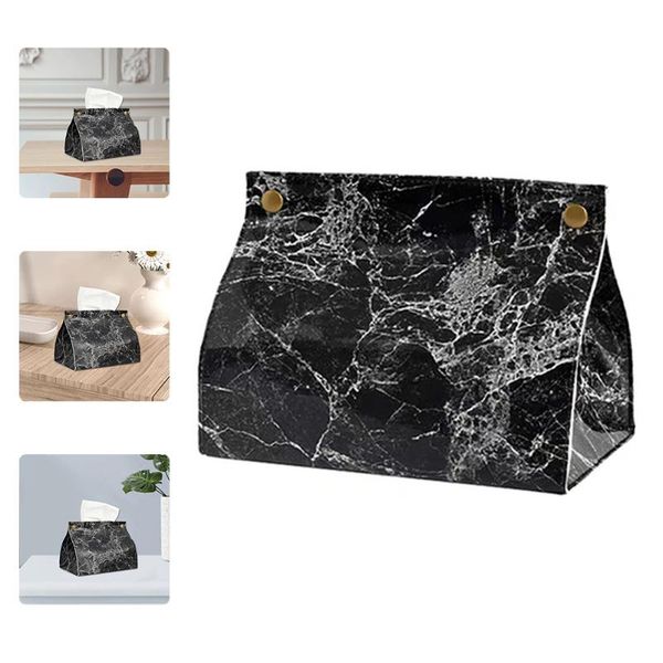 

tissue boxes & napkins creative case box pu leather container marble pattern home kitchen car towel napkin papers dispenser holder storage