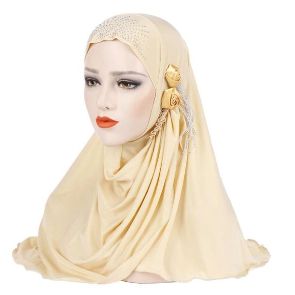 

muslim diamonds instand hijab islamic plain jersey headscarf malaysia foulard femme musulman arab headwrap ethnic clothing, Red