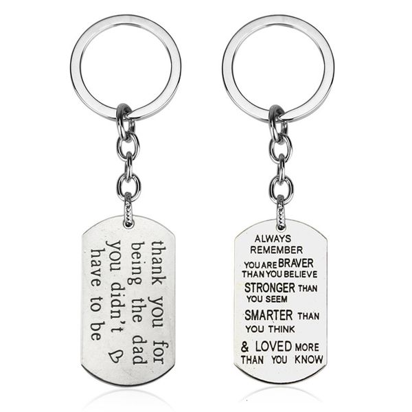

key chain father's day thank you for being the dad, Silver