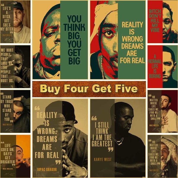 

paintings famous rapper and quotes posters prints for living room decor canvas vintage poster bar coffee house wall art painting