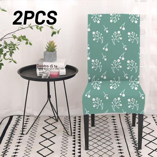 

2x geometric chair cover stretch elastic slipcovers seat covers for dining home, kitchen, el, office