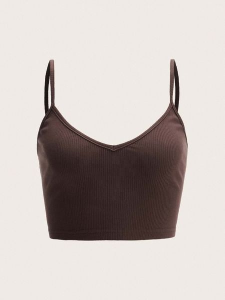 

solid rib-knit cami n9zm#, White