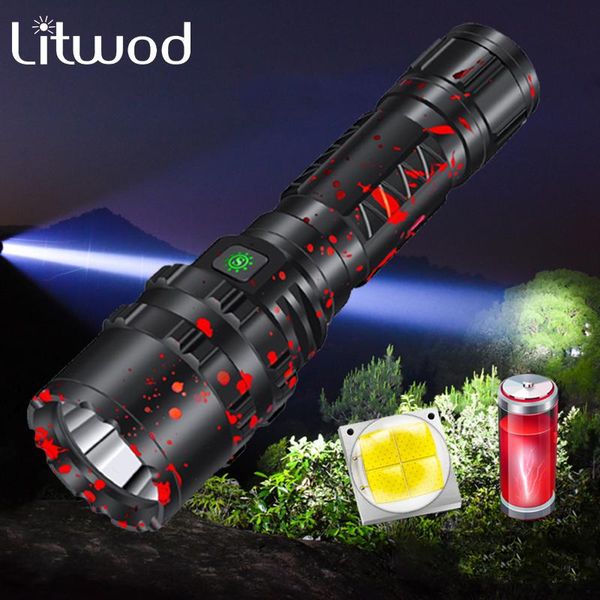 

litwod z90 80000 lumens led light powerful hunting tactical rechargeable waterproof torch 5 modes 18650/26650 flashlights torches
