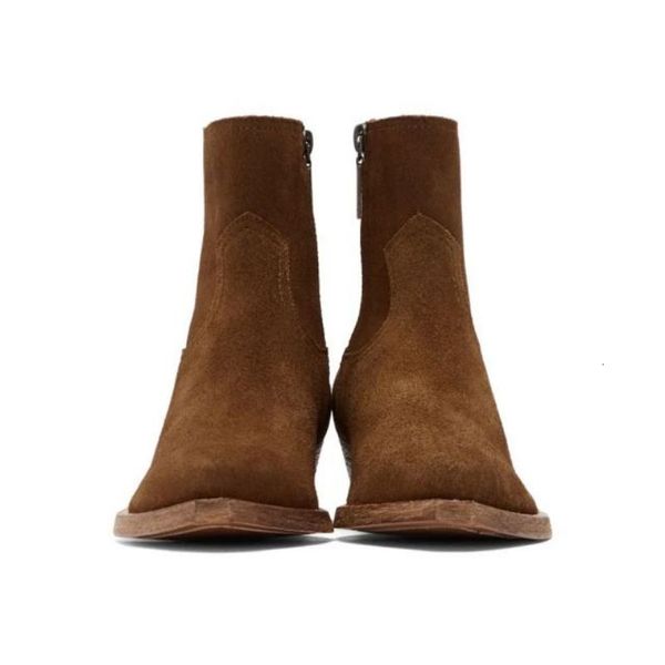

dress shoes novidade botas masculinas clÃ¡ssicas camurÃ§a com cobertura para pÃ©s curtas cano curto zÃ­per lateral sociais simples 5l8x, Black
