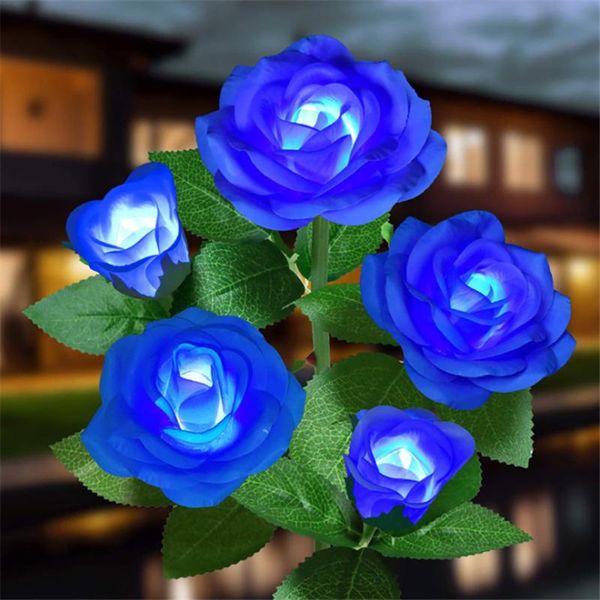 

lawn lamps solar power rose outside garden flowers stake outdoor pathway light for patio yard wedding holiday decoration
