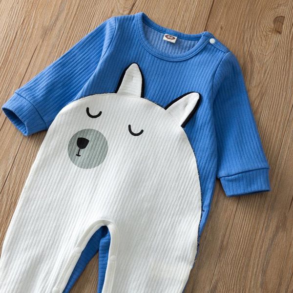 

jumpsuits baby boys girls born clothes toddler kids autumn cute cartoon ears solid color cotton romper jumpsuit cloth, Blue