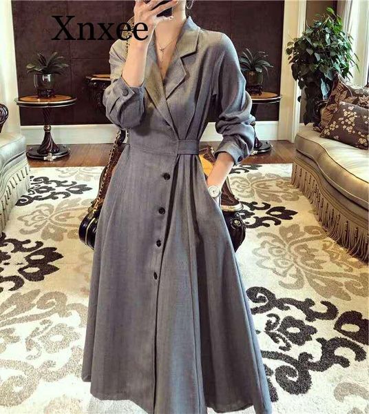 

women's trench coats xnxee long female vintage sleeve casual slim windbreaker ladies outerwear coat for women bleu clothes, Tan;black