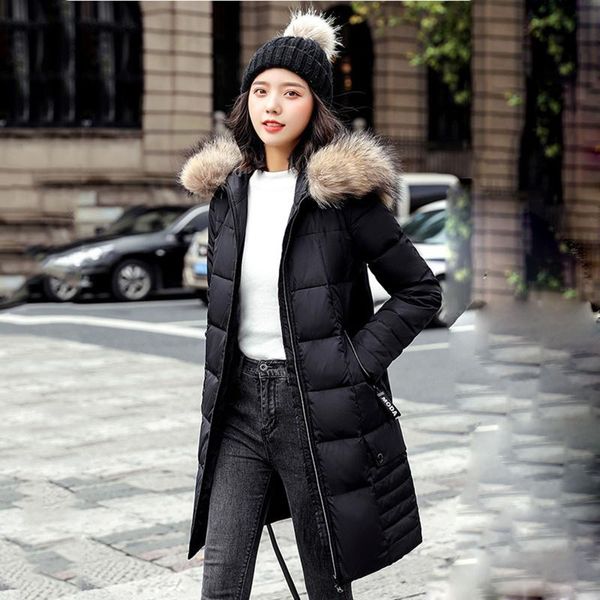 

women's down & parkas parka autumn winter jacket women clothes vintage warm coat female cotton thick long oversized, Black
