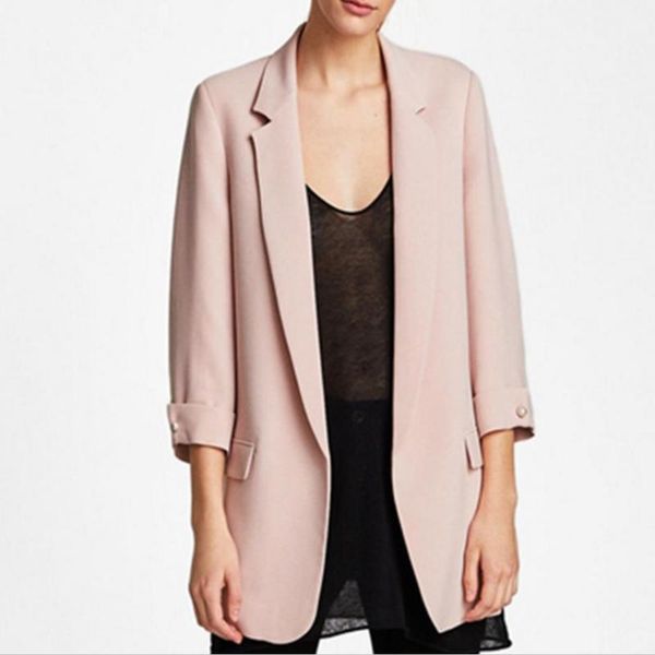 

women's suits & blazers 2021 autumn fashion red blazer women ol three quarter sleeve workwear coat no button small suit, White;black