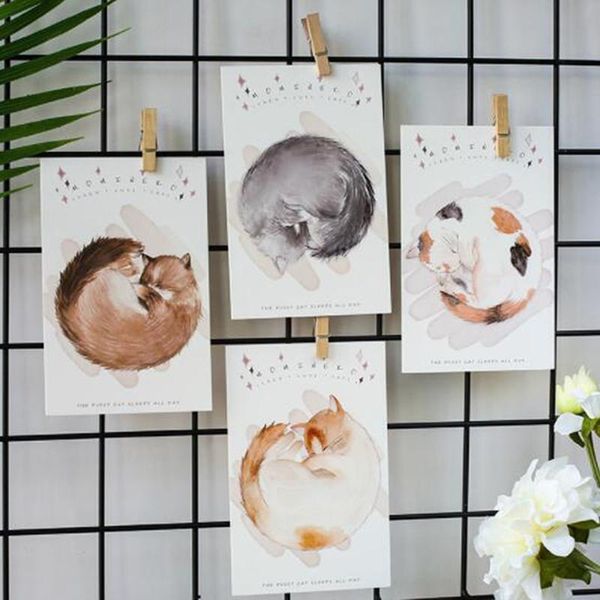 

greeting cards 30 pcs/lot kawaii the cat sleeps all days postcard card creative birthday christmas and year diy gifts