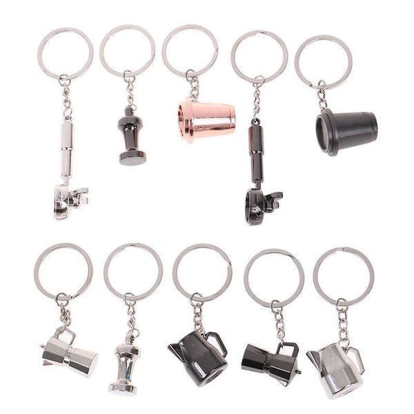 Creativo Barista Coffee Tamper Keychain Macchina da caffè Maniglia Moka Pitcher Portachiavi Portable Coffeeware Accessori per caffè espresso Regalo G1019