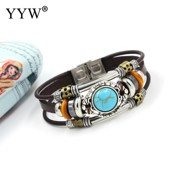 

charm bracelets 2021 explosion fashion wristband brown punk leather titanium steel women bangles men jewelry pulseras hombre caucho, Golden;silver