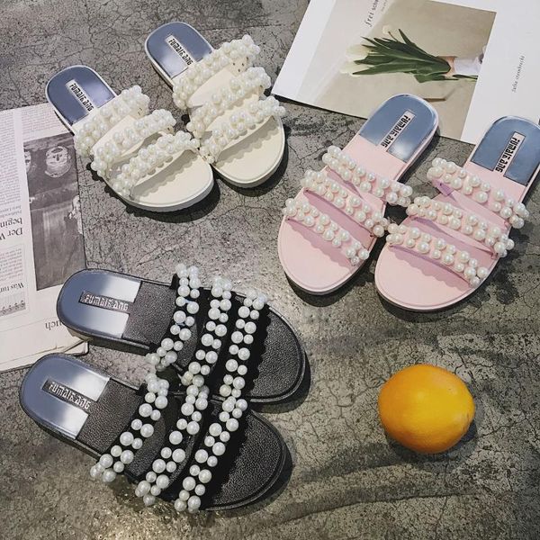 

low flat shoes female sewing pu pvc fabric basic slippers, Black
