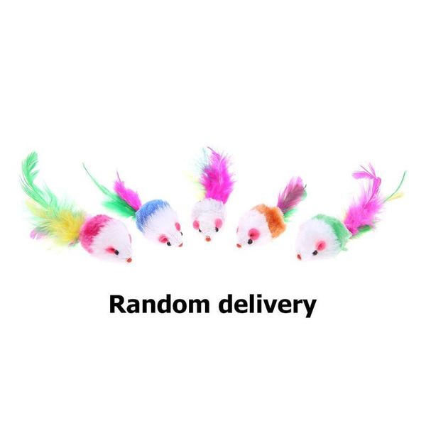 

cat toys 1 pcs false mouse interactive mini funny animal playing with sound rattling for cats kitten colorful feather
