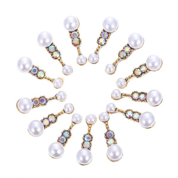 

20pcs woman nail art pearl metal manicure nails diy accessories decoration drill &