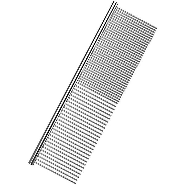 

dog grooming pet dematting comb - stainless steel for dogs and cats gently removes loose undercoat, mats, tangles knots