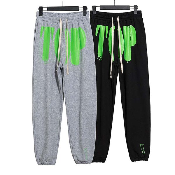 2021Vlone Sweatpants verdes rápidos All-match calças esportivas casuais para homens e mulheres casais