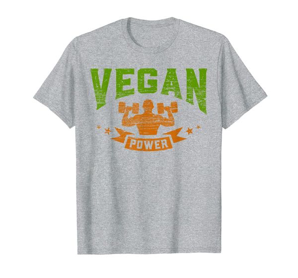 

vegan power workout vegetarian day gift t-shirt, White;black