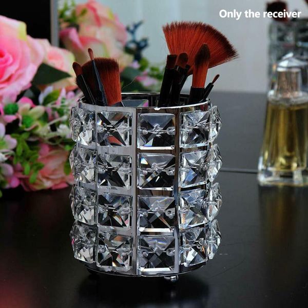 

durable space saving rhinestone cosmetic accessories deskportable salon makeup brush storage cup stand large capacity bags & cases