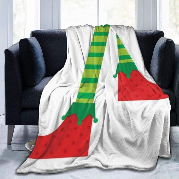 

throw blanket for kids teens adults christmas red elf greetings foot texture day magic fairy white gift holiday fantasy happy