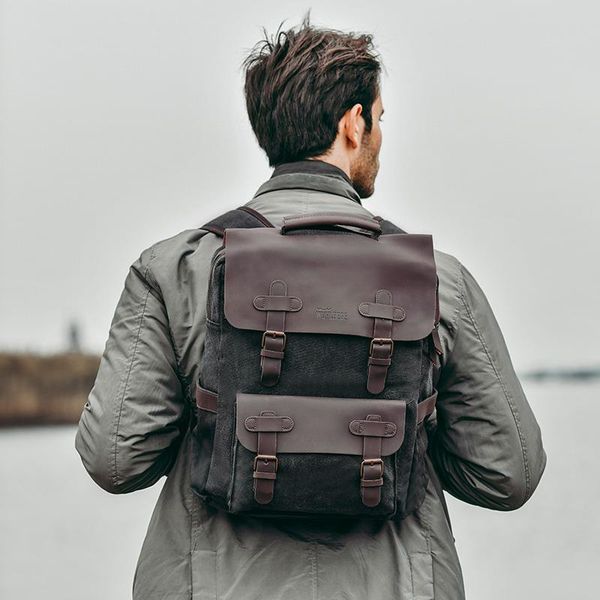 

duffel bags men's backpack vintage school bag canvas travel large capacity lapdrop