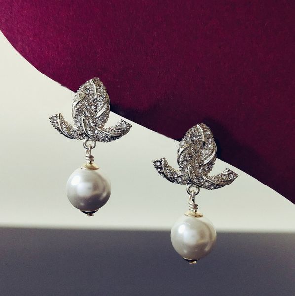 

luxury earring crystal stud for anniversary gift brand jewelry anti allergy 925 silver needle brass gold plated classic style designer earri, Golden;silver