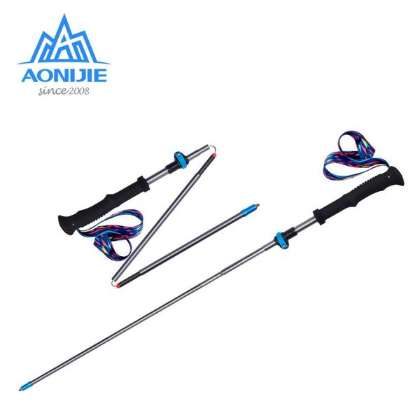 

ultralight walking sticks 3 section carbon and aluminum trekking poles folding hiking canes for outdoor trail running