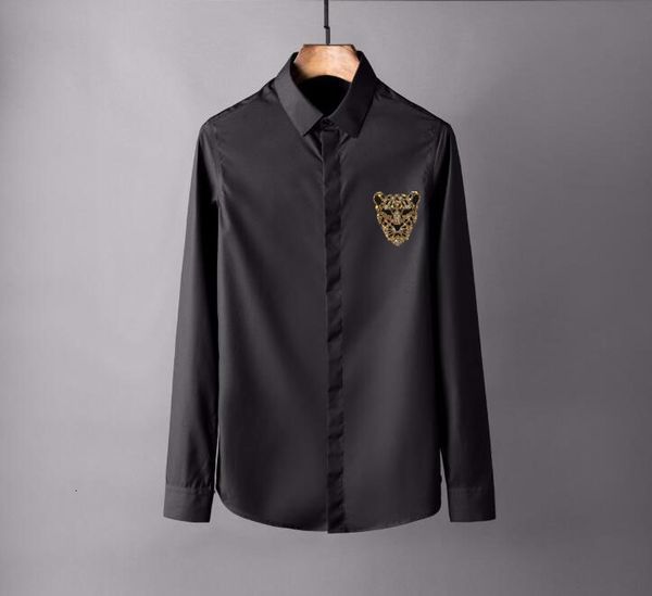

men's casual shirts strass-style white man's shirts long sleeve chemise regular male fit strass shirt design, White;black