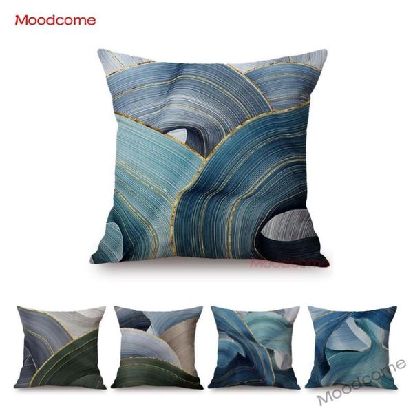 

cushion/decorative pillow modern art gilding growth ring gold navy blue geometric nordic mild luxury room decorative throw case linen cushio