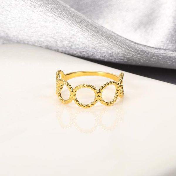 

wedding rings geometric hollow circle ring for women girl fashion simple all-match jewelry party minimalism accessories friend's gift b, Slivery;golden