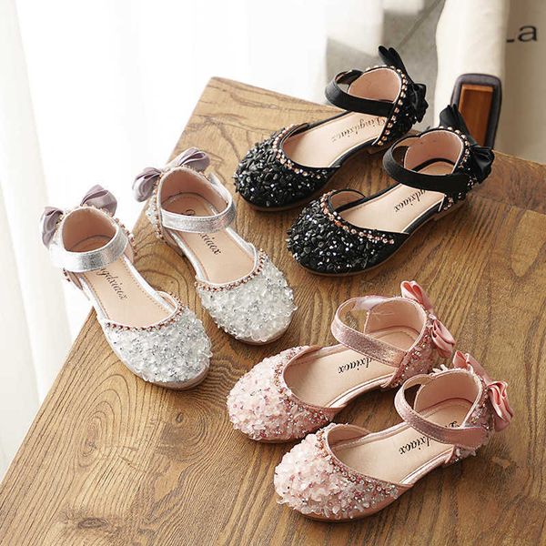 

elling designer summer sandals children shoe kids pearl bling sequins single princess girl toddler infant non-slip shoes